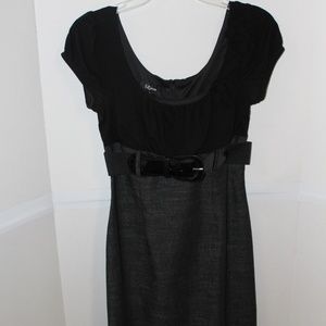 Rockabilly pinup wiggle style gray & black dress